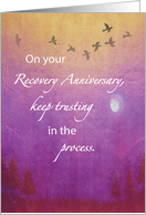 Recovery Anniversary Golden Night Sky card