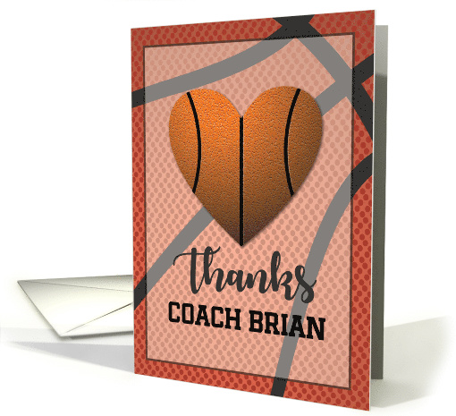 Thanks Basketball Heart Coach Custom Name card (1601930)