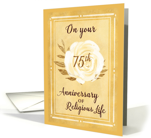 75th Anniversary of Religious Life, Nun White Rose card (1601950)