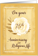 75th Anniversary of Religious Life, Nun White Rose card