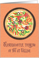Granddaughter Thinking of you at College Pizza card