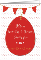 Invitation Customizable Name for Baby Red Egg & Ginger Party Red Egg card