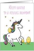 Special Neighbor Unicorn Easter Wishes with Chicks card