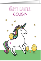 Custom Relation Unicorn Easter Wishes with Chicks card