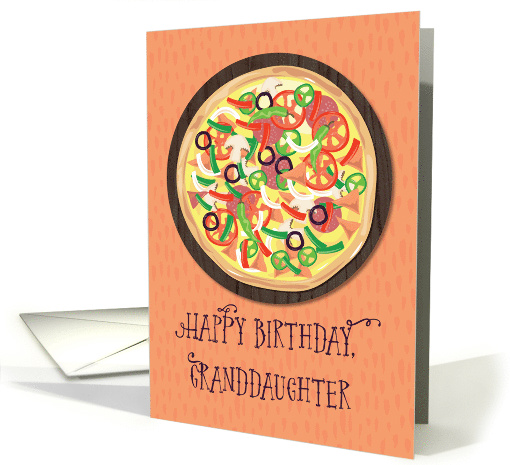 Granddaughter Tween Teen Pizza Birthday card (1602966)