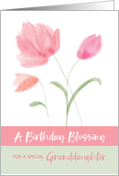 Religious Birthday for Granddaughter Blessing Pink Flowers card