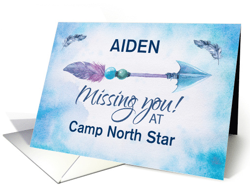 We Miss You at Camp Custom Name Arrow card (1603868)