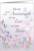 Baby 2nd Anniversary of Loss Watercolor Florals and Branches card