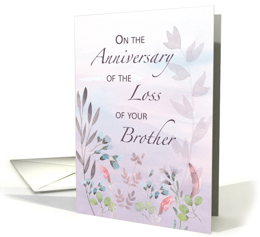 Brother Anniversary of Loss Watercolor Florals and Branches card