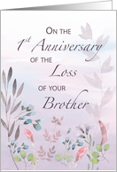 Brother 1st Anniversary of Loss Watercolor Florals and Branches card