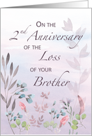 Brother 2nd Anniversary of Loss Watercolor Florals and Branches card