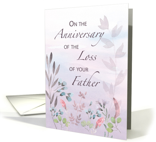 Father Anniversary of Loss Watercolor Florals and Branches card