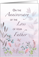 Father Anniversary of Loss Watercolor Florals and Branches card