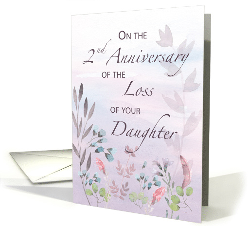 Daughter 2nd Anniversary of Loss Watercolor Florals and Branches card