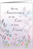 Friend Anniversary of Loss Watercolor Florals and Branches card