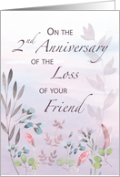 Friend 2nd Anniversary of Loss Watercolor Florals and Branches card