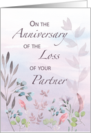 Partner Anniversary of Loss Watercolor Florals and Branches card
