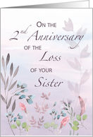 Sister 2nd Anniversary of Loss Watercolor Florals and Branches card