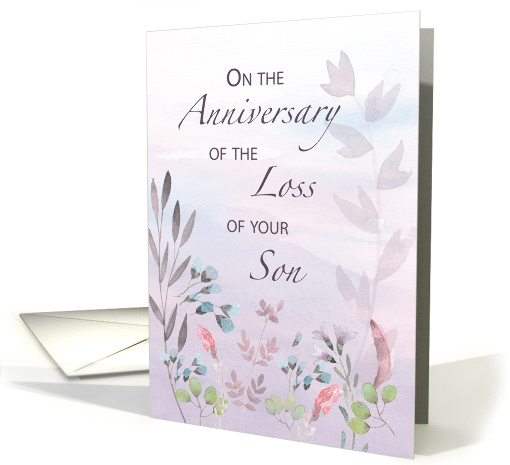 Son Anniversary of Loss Watercolor Florals and Branches card (1605078)