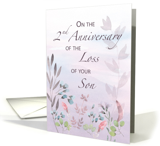 Son 2nd Anniversary of Loss Watercolor Florals and Branches card