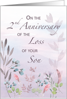 Son 2nd Anniversary of Loss Watercolor Florals and Branches card