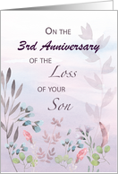 Son Custom Year 3rd Anniversary of Loss Watercolor Florals and Branche card