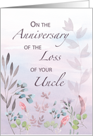 Uncle Anniversary of Loss Watercolor Florals and Branches card