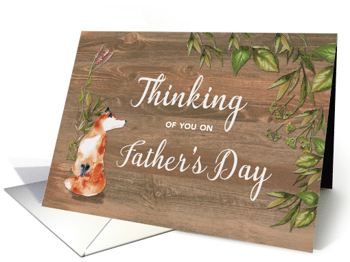 Fathers Day With Peaceful Fox on Wood card (1605264)