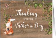 Fathers Day With Peaceful Fox on Wood card