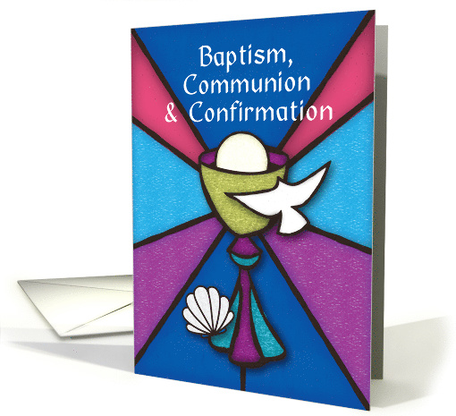 Communion and Confirmation RCIA Stained Glass card (1608190)