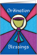 Priest Ordination Congratulations Stained Glass card