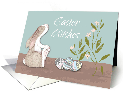 Easter Wishes Adorable Bunny and Eggs card (1608254)