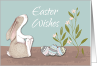 Easter Wishes Adorable Bunny and Eggs card