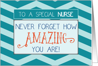 Coronavirus Nurses Day Amazing with Teal Chevron Stripes card