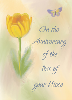 Anniversary of Loss of Niece Watercolor Flower with Butterfly
