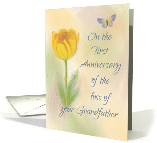 1st Anniversary of Loss of Grandpa Watercolor Flower with... (1610766)