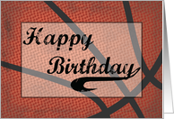 Basketball Birthday Large Grunge Ball with Distressed Text card