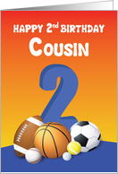Cousin Boy 2nd Birthday Sports Balls card