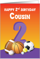 Cousin Girl 2nd Birthday Sports Balls card