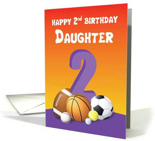 Daughter 2nd Birthday Sports Balls card (1612670)