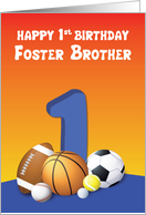 Foster Brother 1st Birthday Sports Balls card
