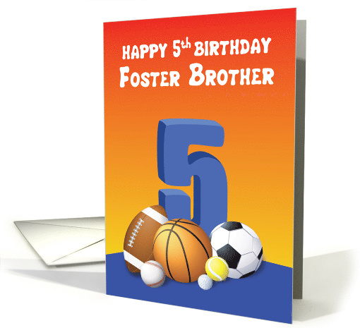 Foster Brother 5th Birthday Sports Balls card (1612700)