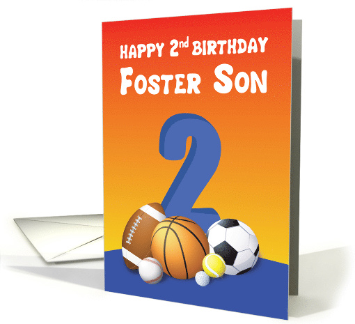 Foster Son 2nd Birthday Sports Balls card (1613028)
