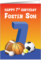 Foster Son 7th Birthday Sports Balls card