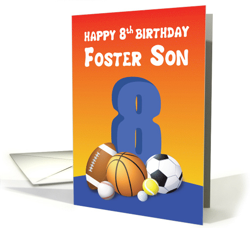Foster Son 8th Birthday Sports Balls card (1613040)