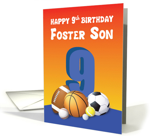 Foster Son 9th Birthday Sports Balls card (1613042)