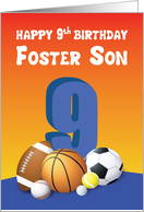 Foster Son 9th Birthday Sports Balls card