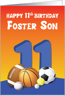 Foster Son 11th Birthday Sports Balls card