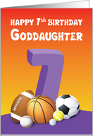 Goddaughter 7th Birthday Sports Balls card