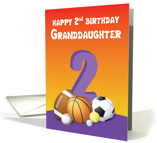 Granddaughter 2nd Birthday Sports Balls card (1613552)